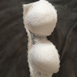 White lace strapless